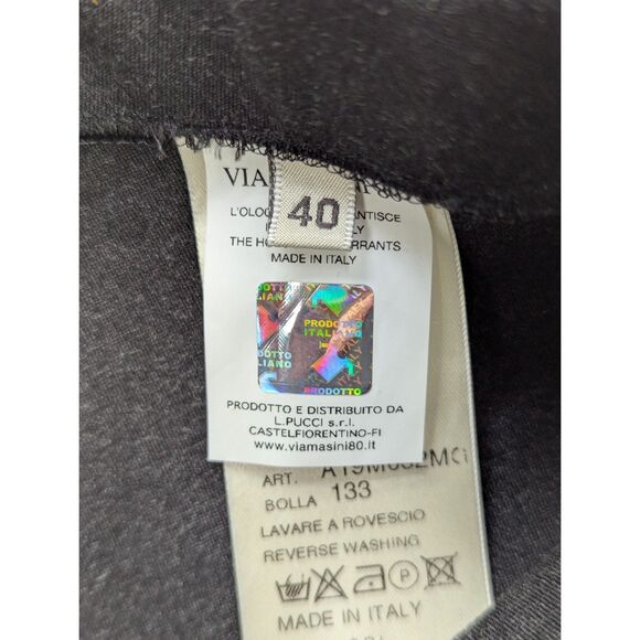 Via Masini 80 High Rise Pull On Pants Size 40 Knit Crop Tapered Stretch Gray - Picture 11 of 12